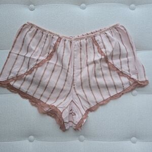 Victoria's Secret Pink and Rose Gold Striped Pj Shorts